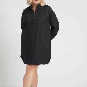 Universal Standard Black Hannah Denim Shirt Dress